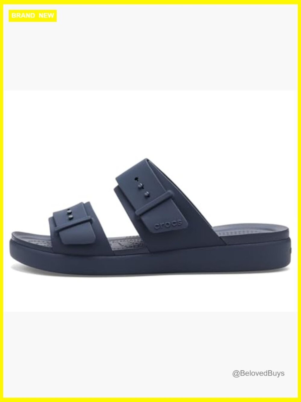 Women's Brooklyn Buckle Low Slide Sandals, Slip-On, TPU Upper, Rubber Sole - Picture 4 of 7